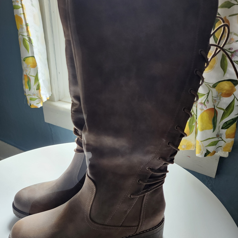 Global Win Dark Brown Heeled Boots